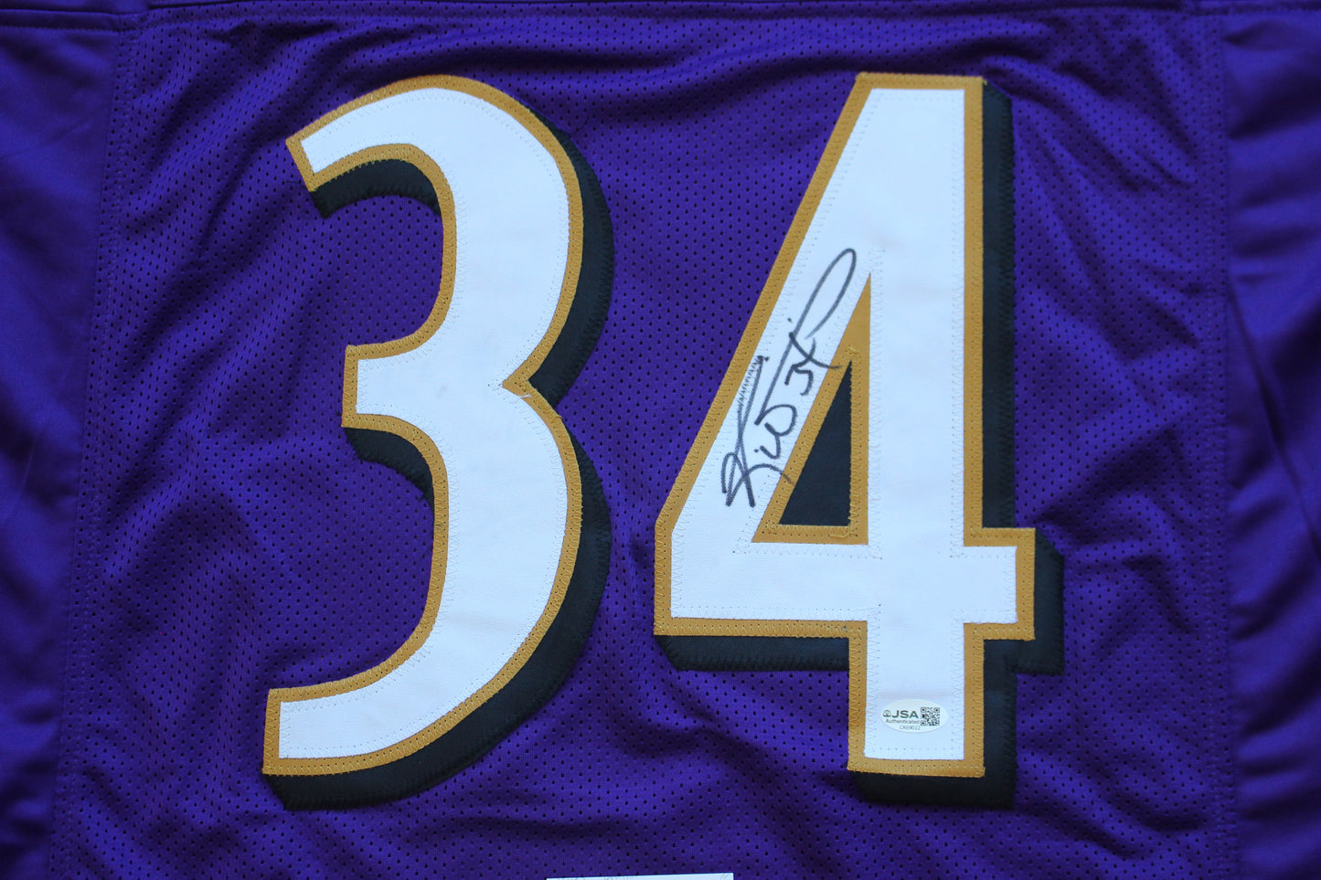 RICKY WILLIAMS DOLPHINS PURPLE #34 no INSC JSA