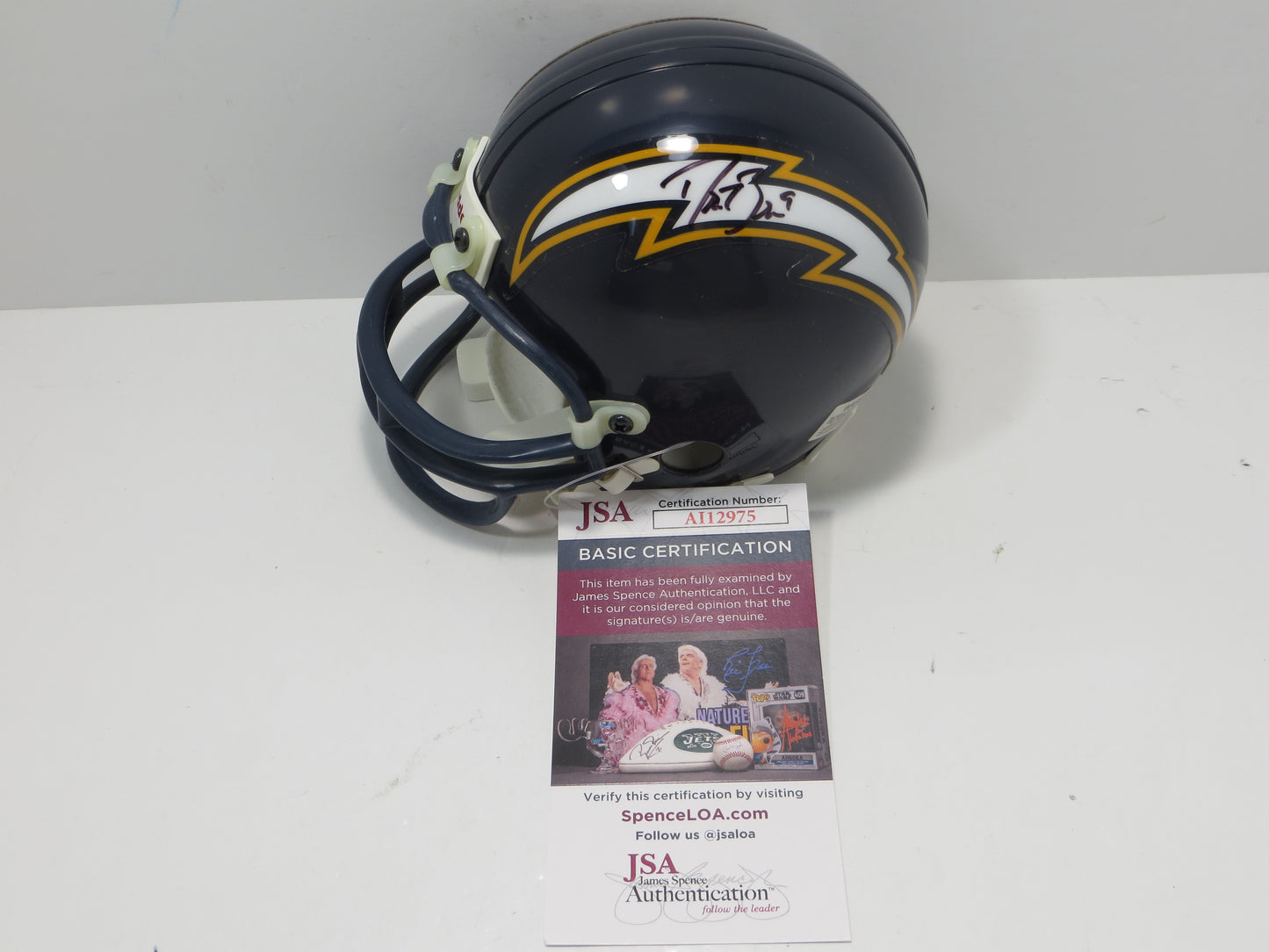 DREW BREES SAN DIEGO CHARGERS SIGNED Mini Helmet Purdue SAINTS JSA COA