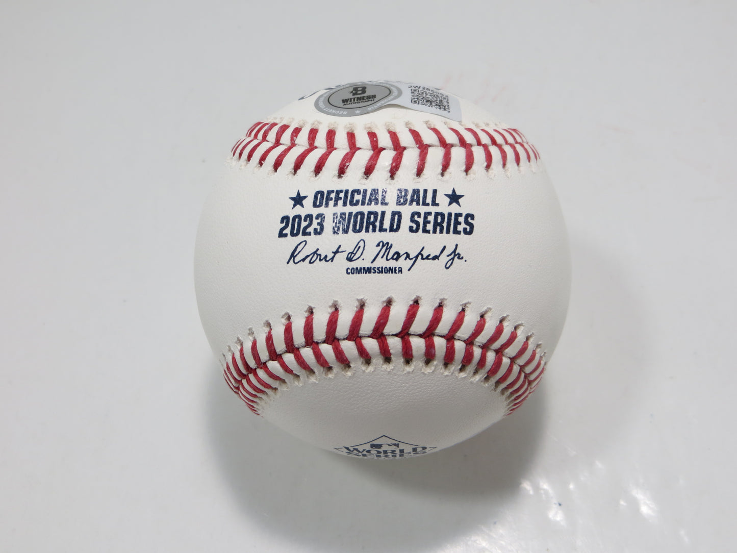 ADOLIS GARCIA TEXAS RANGERS RAWLINGS 2023 WORLD SERIES BASEBALL w/INSC BAS