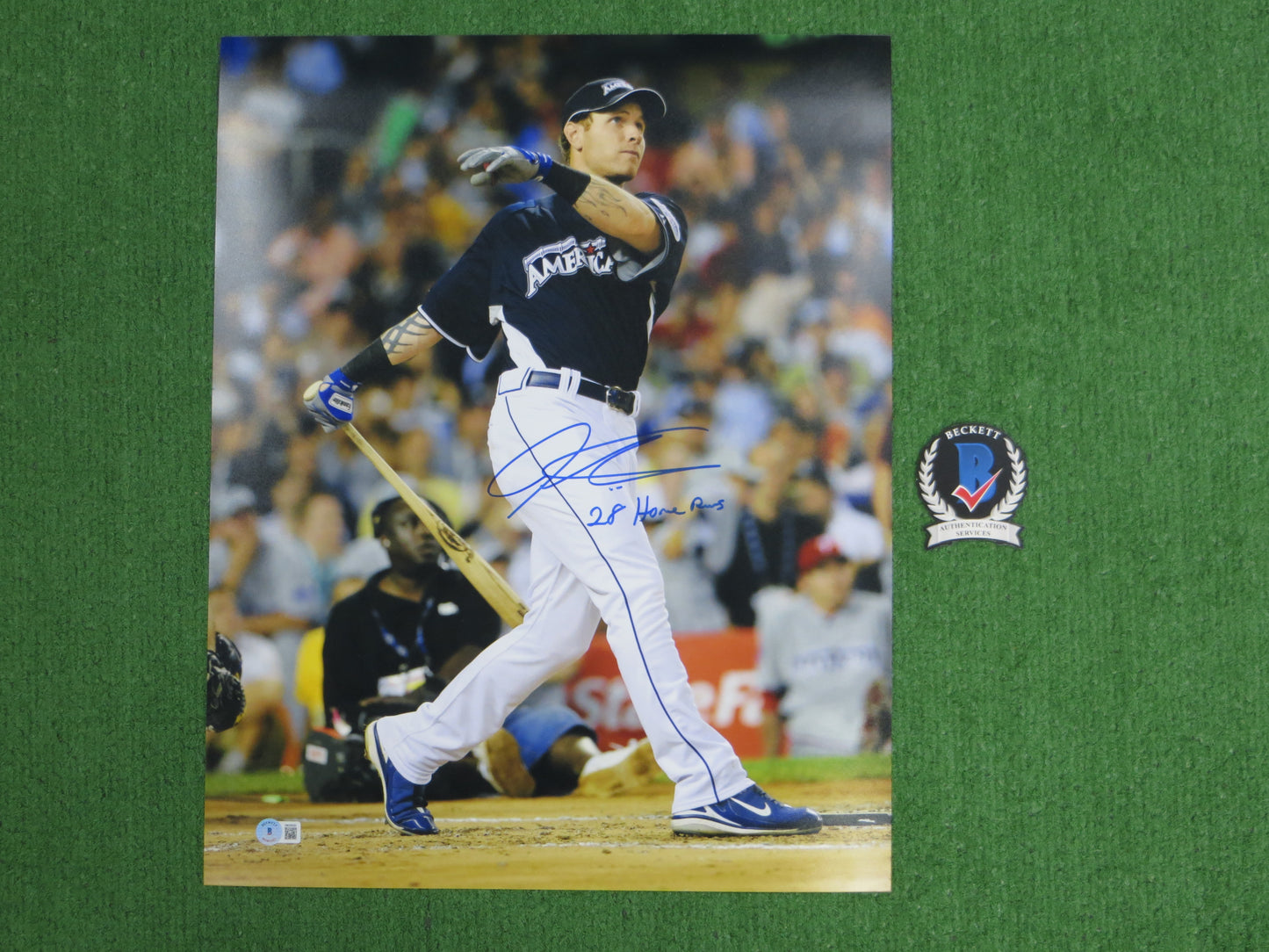 JOSH HAMILTON TEXAS RANGERS SIGNED HOME RUN DERBY w/INSC BAS COA