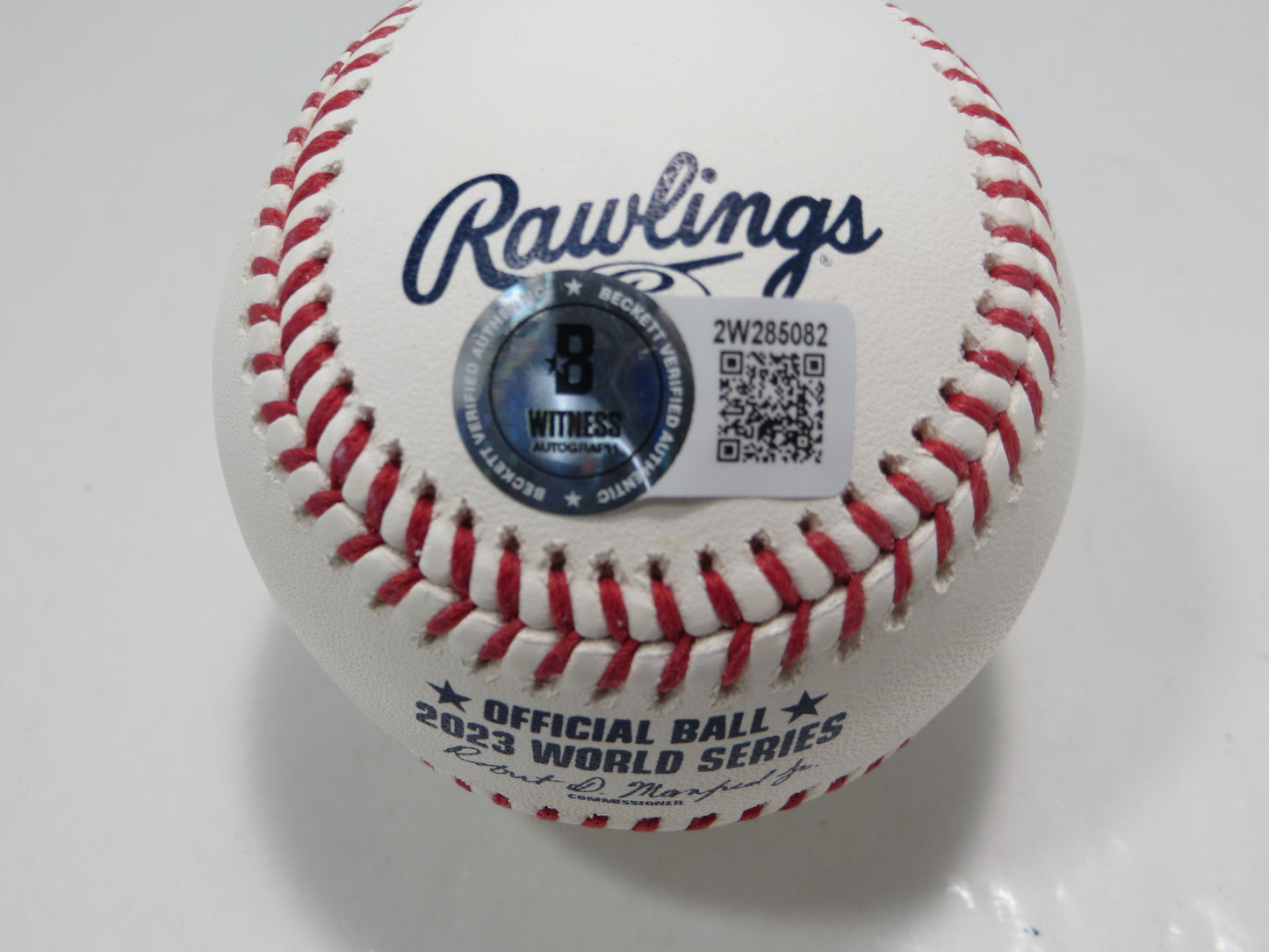 ADOLIS GARCIA TEXAS RANGERS RAWLINGS 2023 WORLD SERIES BASEBALL w/INSC BAS