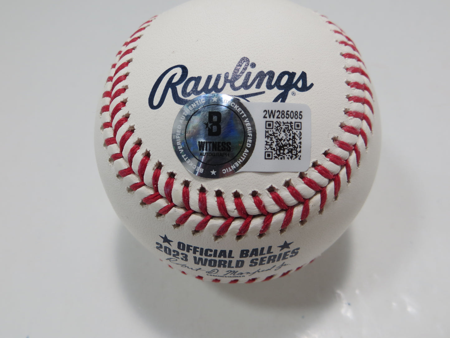 ADOLIS GARCIA TEXAS RANGERS RAWLINGS 2023 WORLD SERIES BASEBALL w/INSC BAS
