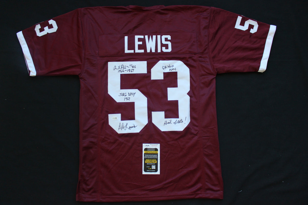 DD LEWIS MISSISSIPPI STATE BULLDOGS SIGNED JERSEY Dallas Cowboys XL w/INSC JSA