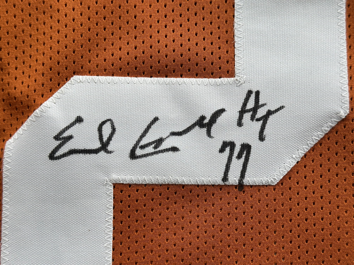 EARL CAMPBELL SIGNED ORANGE FOOTBALL JERSEY Texas Longhorns 2XL BAS COA