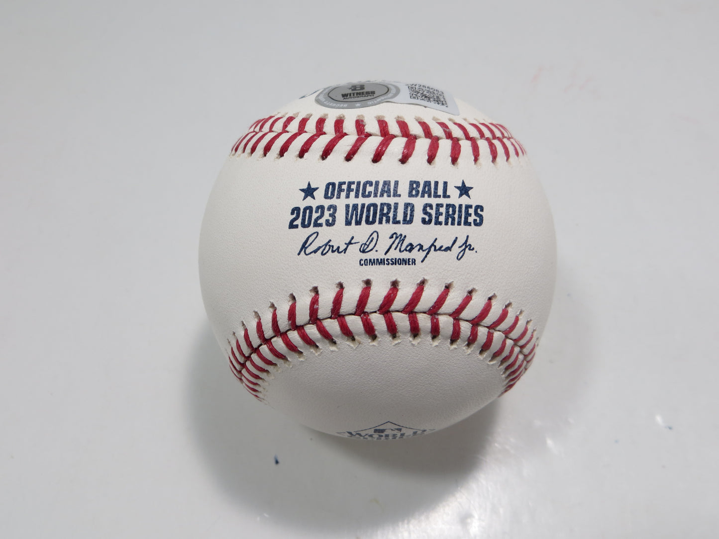 ADOLIS GARCIA TEXAS RANGERS RAWLINGS 2023 WORLD SERIES BASEBALL w/INSC BAS