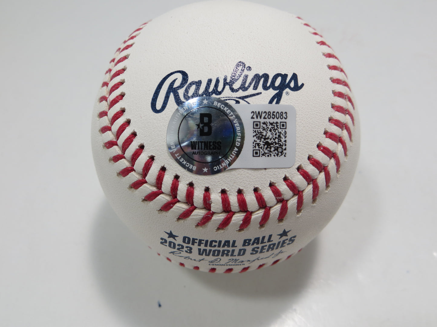 ADOLIS GARCIA TEXAS RANGERS RAWLINGS 2023 WORLD SERIES BASEBALL w/INSC BAS