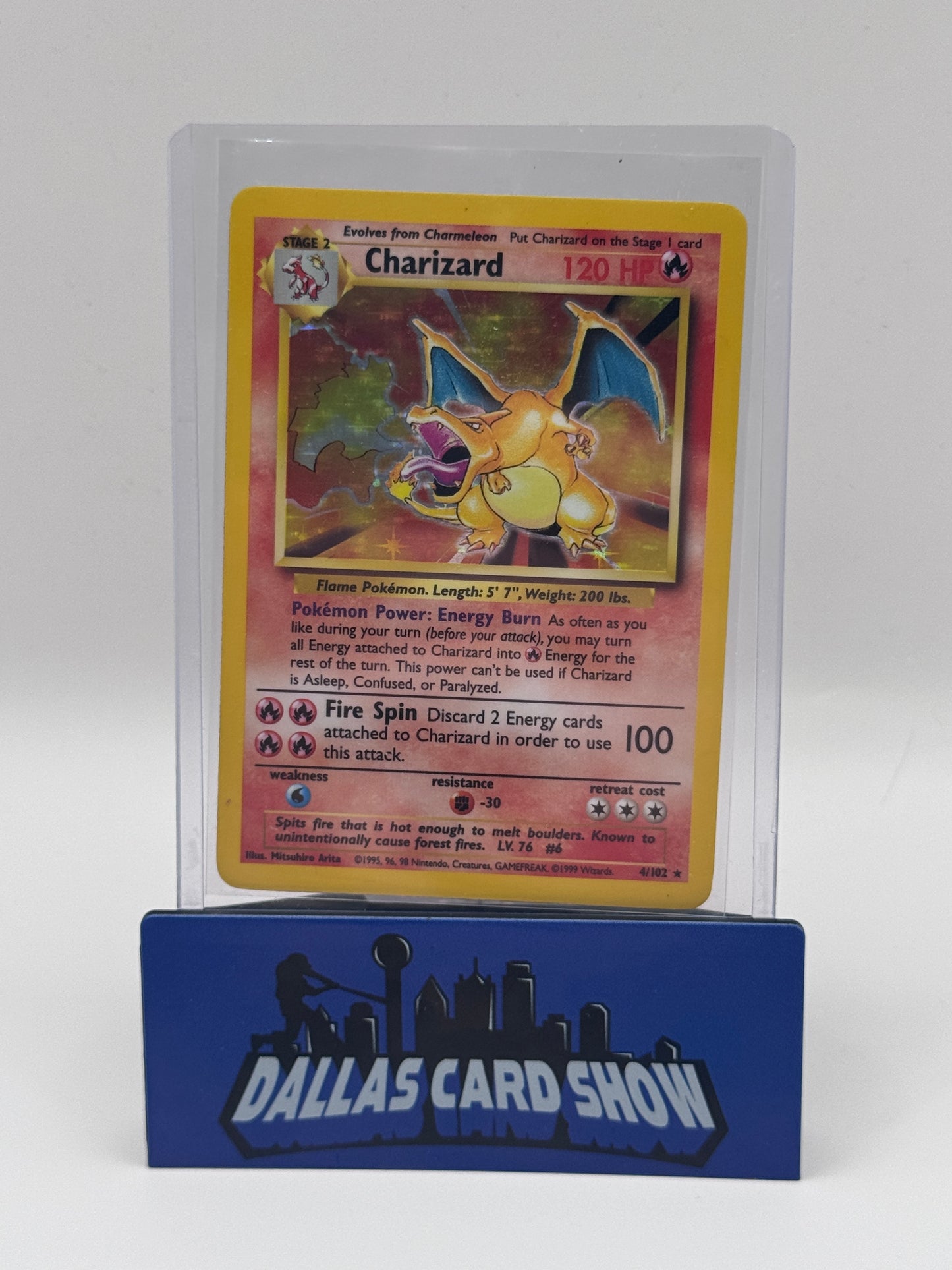1999 Pokemon - Charizard (Holo) - 4/102 Base Set Unlimited MP