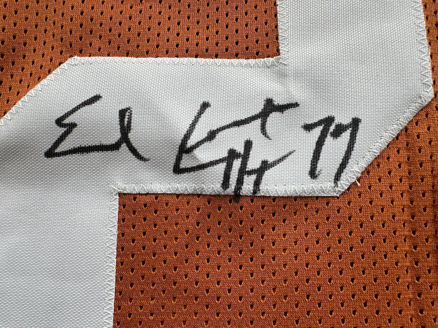 EARL CAMPBELL SIGNED ORANGE FOOTBALL JERSEY Texas Longhorns 2XL BAS COA