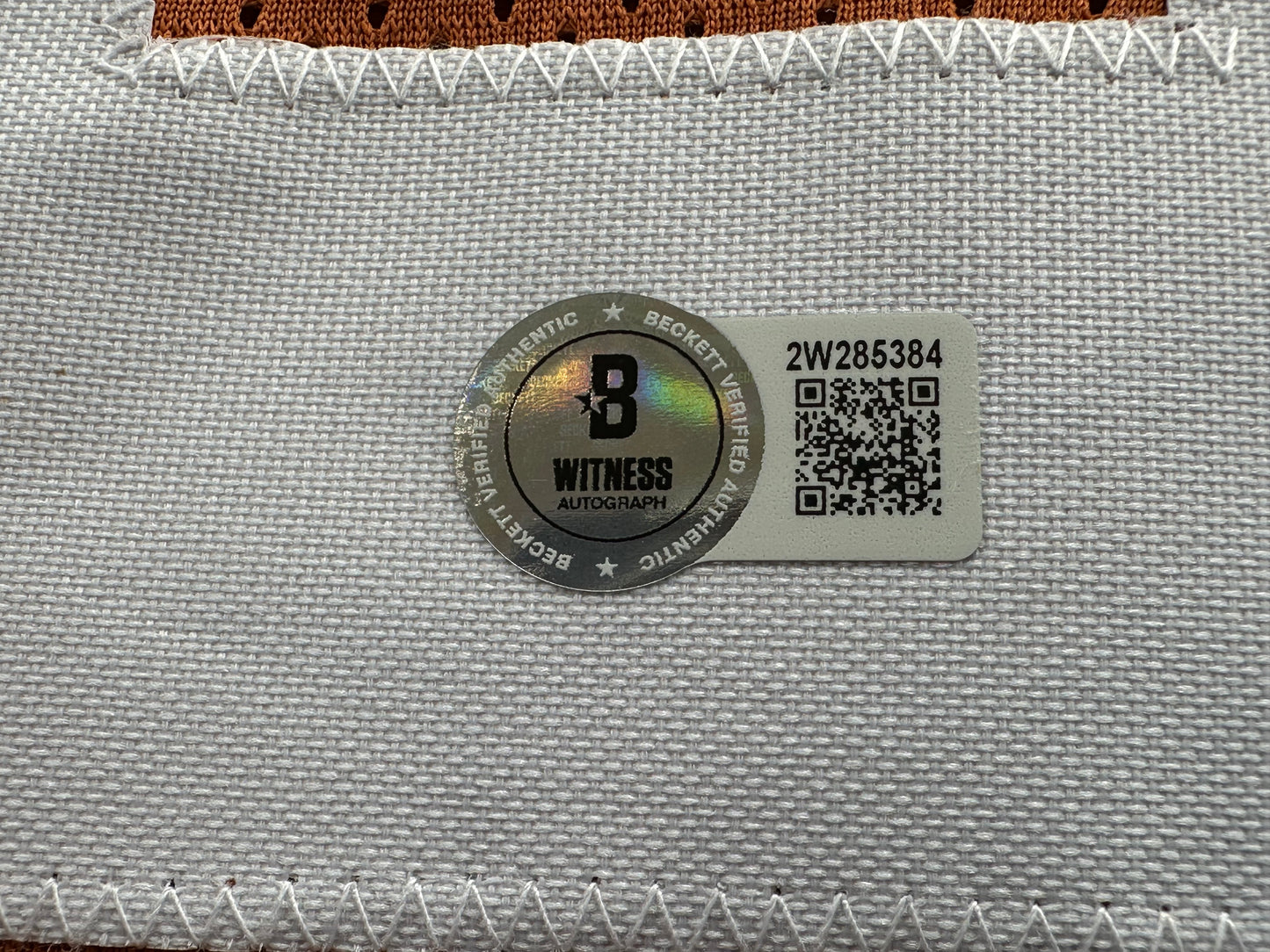 EARL CAMPBELL SIGNED ORANGE FOOTBALL JERSEY Texas Longhorns 2XL BAS COA