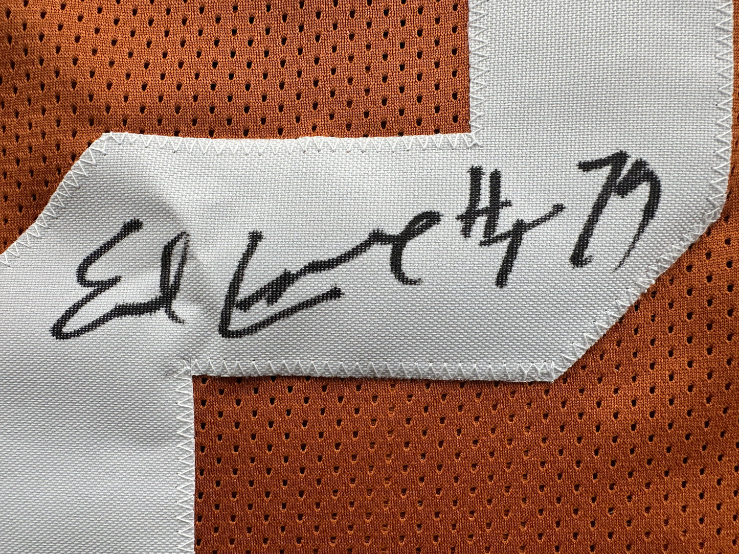 EARL CAMPBELL SIGNED ORANGE FOOTBALL JERSEY Texas Longhorns 2XL BAS COA