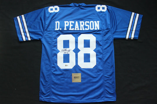 DREW PEARSON DALLAS COWBOYS SIGNED Throwback JERSEY w/HOF21 BAS COA
