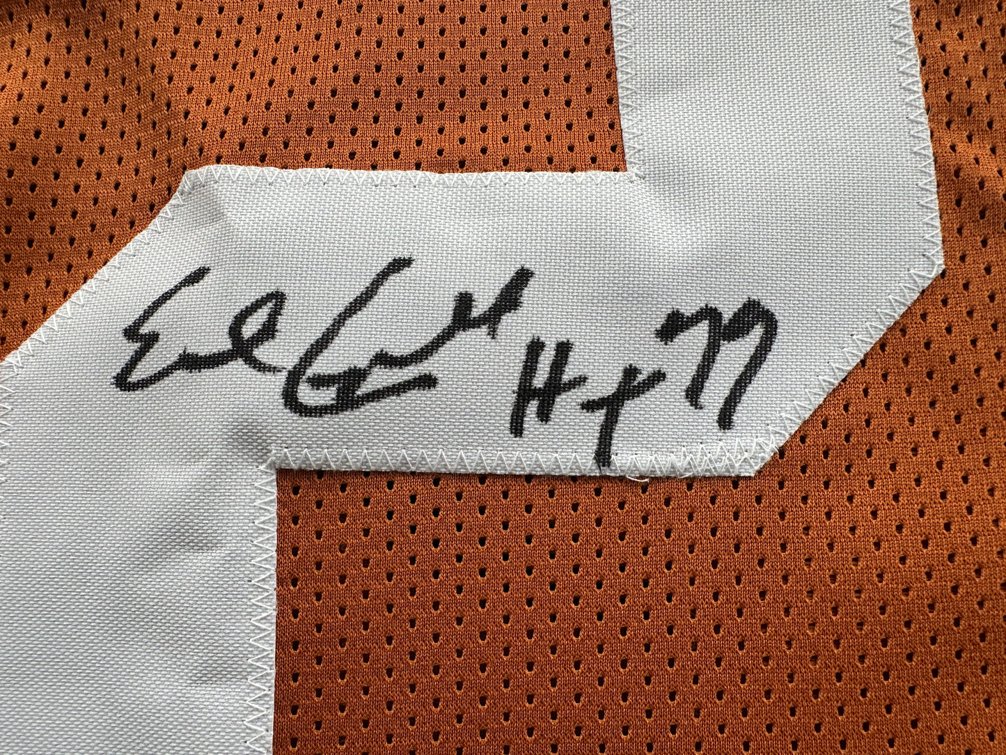 EARL CAMPBELL SIGNED ORANGE FOOTBALL JERSEY Texas Longhorns 2XL BAS COA