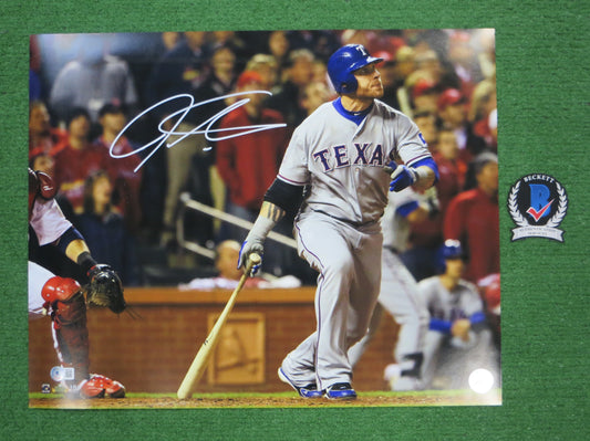 JOSH HAMILTON TEXAS RANGERS SIGNED 16x20 World Series Game 6 BAS COA