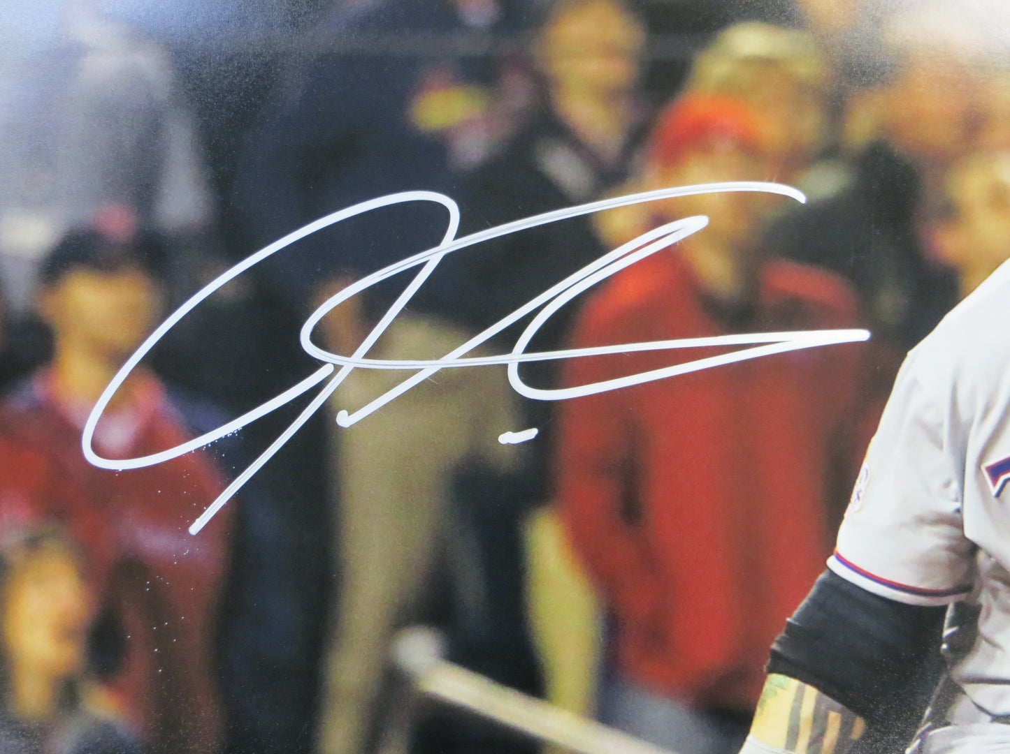 JOSH HAMILTON TEXAS RANGERS SIGNED 16x20 World Series Game 6 BAS COA