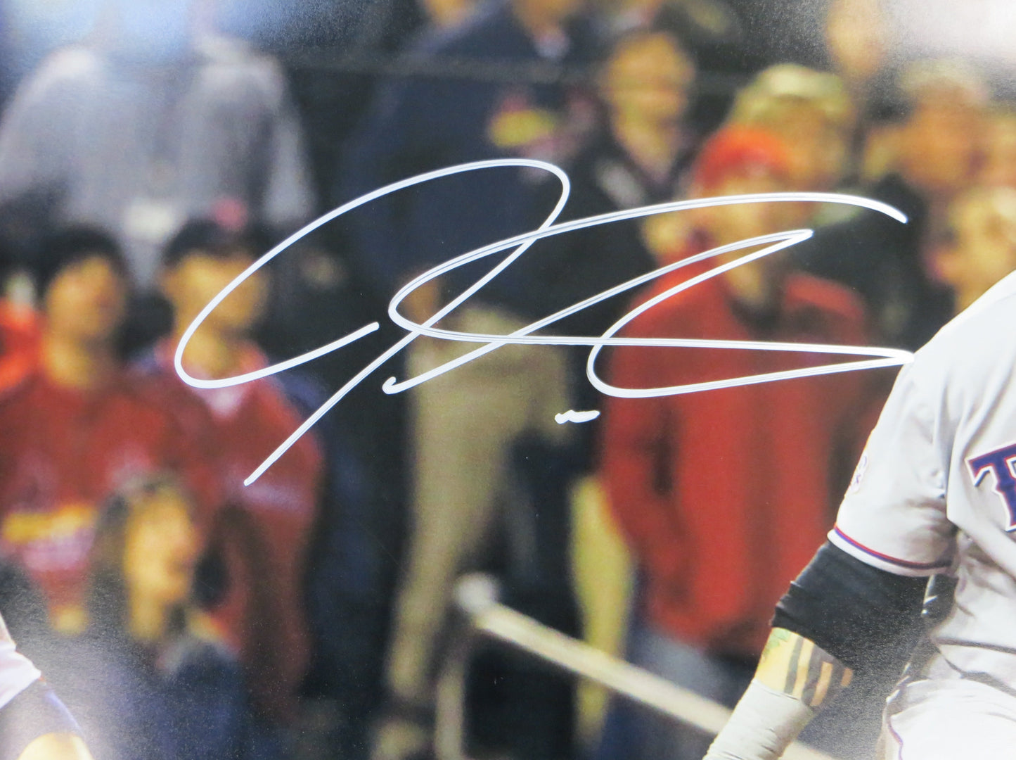 JOSH HAMILTON TEXAS RANGERS SIGNED 16x20 World Series Game 6 BAS COA