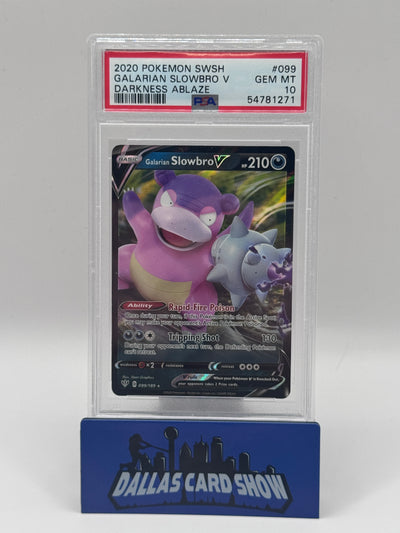 2020 Pokemon - Galarian Slowbro V - 099/189 Darkness Ablaze PSA 10