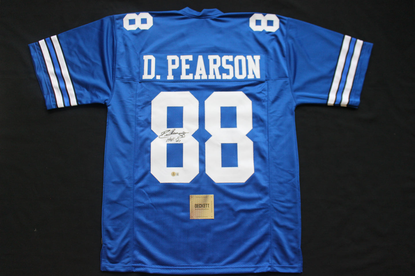 DREW PEARSON DALLAS COWBOYS SIGNED Throwback JERSEY w/HOF21 BAS COA
