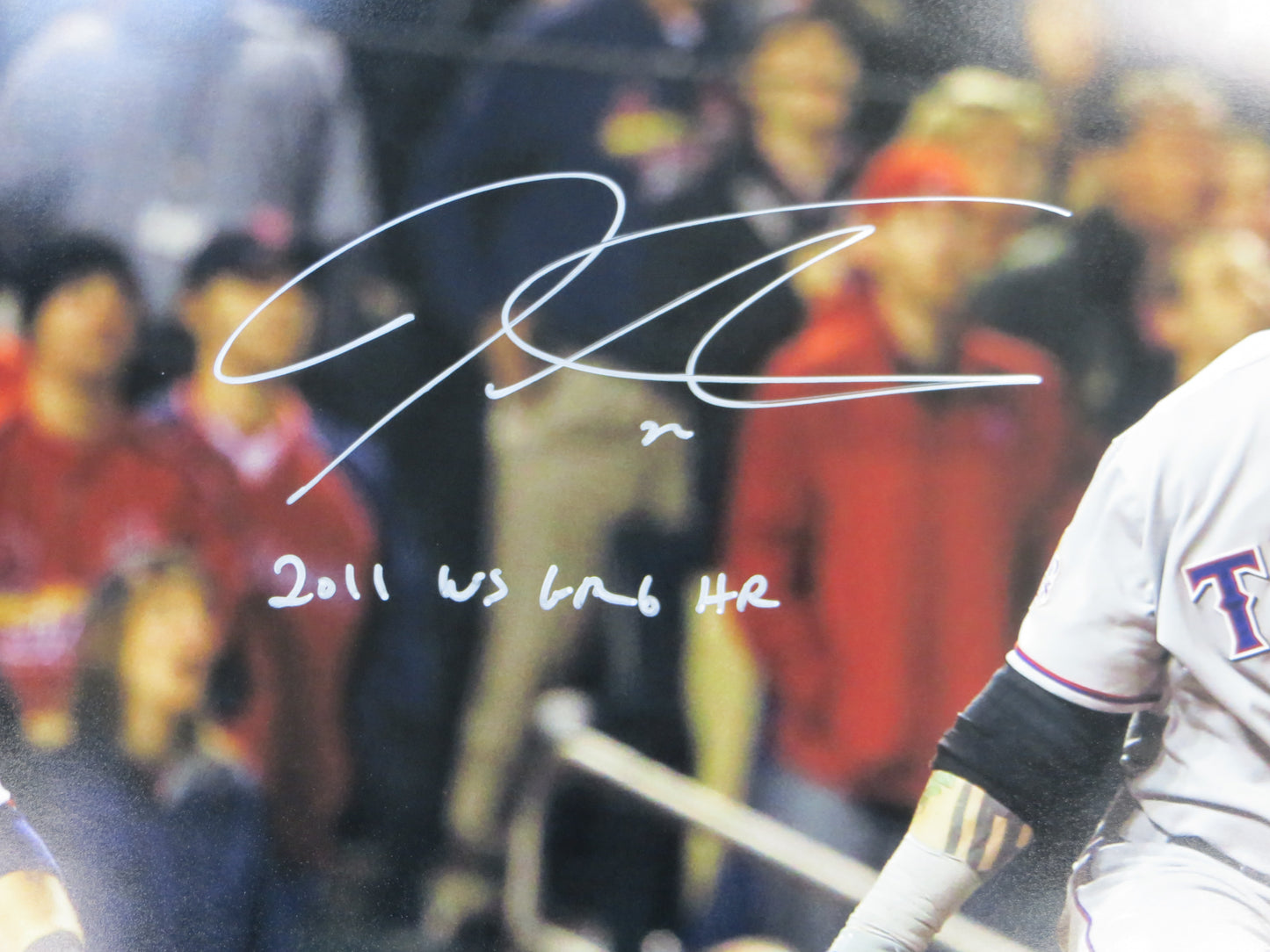 JOSH HAMILTON TEXAS RANGERS SIGNED 16x20 w/"WS Game 6 HR" BAS COA