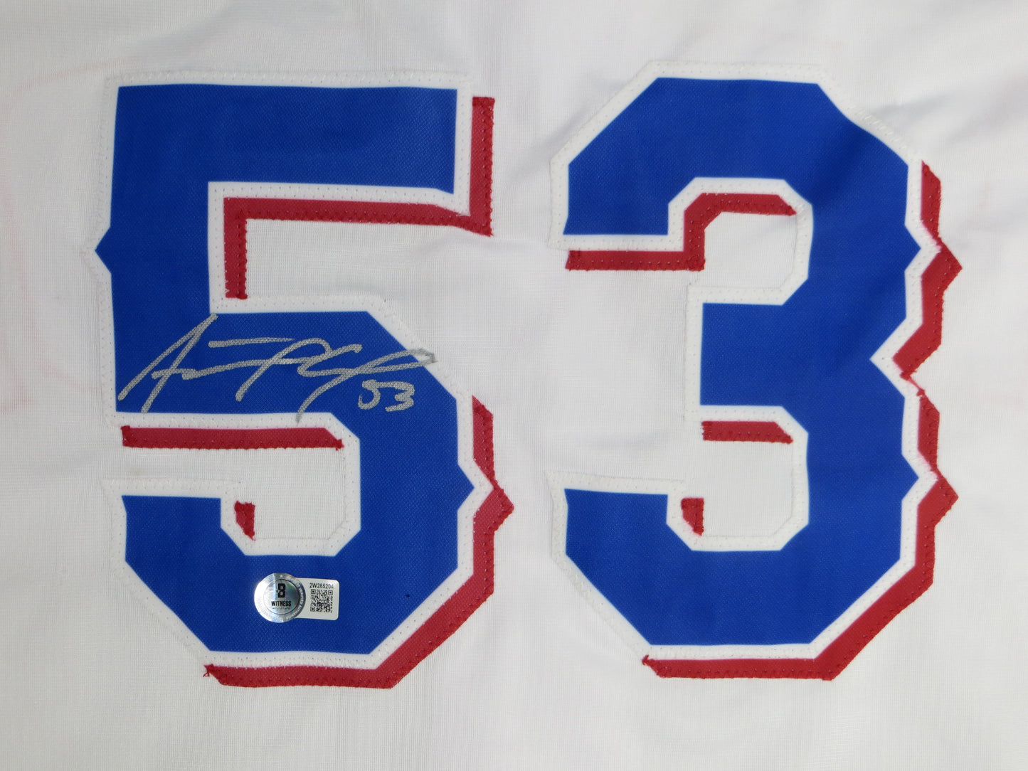 ADOLIS GARCIA TEXAS RANGERS SIGNED Home JERSEY XL BAS COA