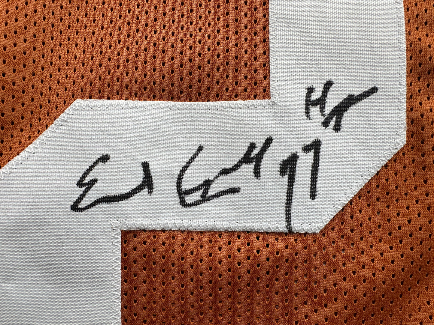 EARL CAMPBELL SIGNED ORANGE FOOTBALL JERSEY Texas Longhorns 3XL BAS COA