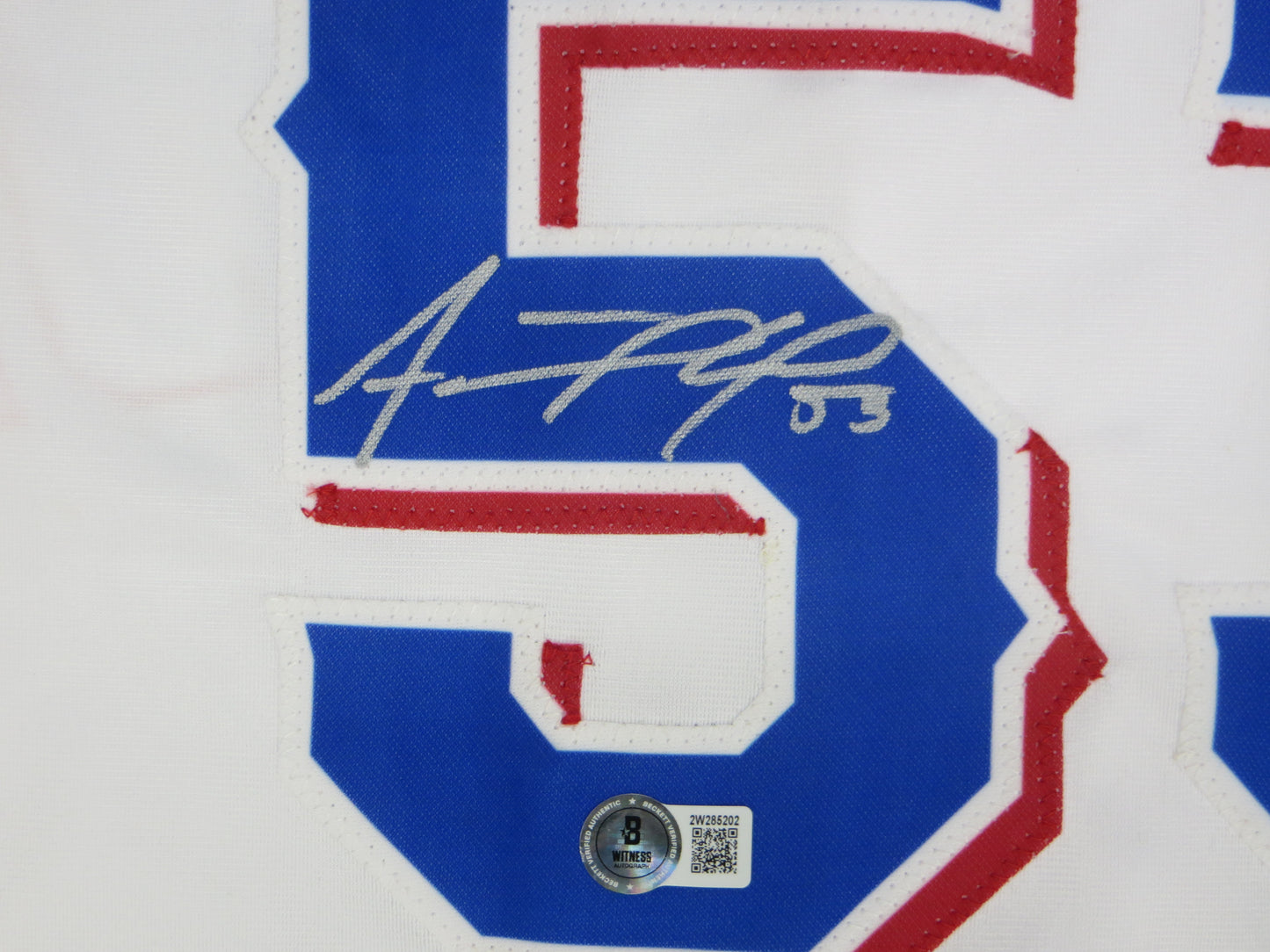 ADOLIS GARCIA TEXAS RANGERS SIGNED Home JERSEY XL BAS COA