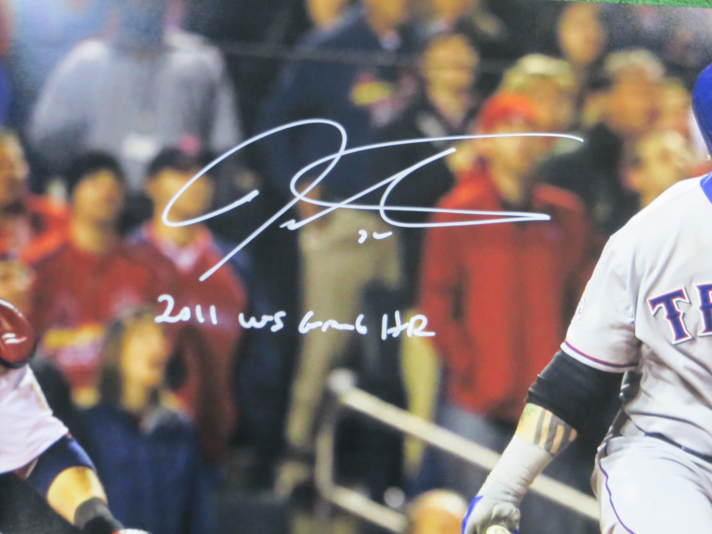 JOSH HAMILTON TEXAS RANGERS SIGNED 16x20 w/"WS Game 6 HR" BAS COA