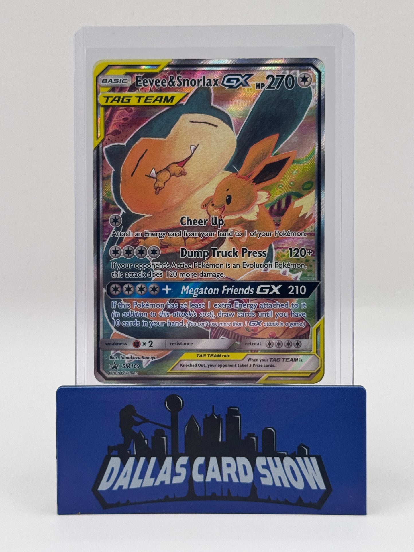 2019 Pokemon - Eevee & Snorlax GX (Alt Art Promo) - SM169 Black Star Promo MP