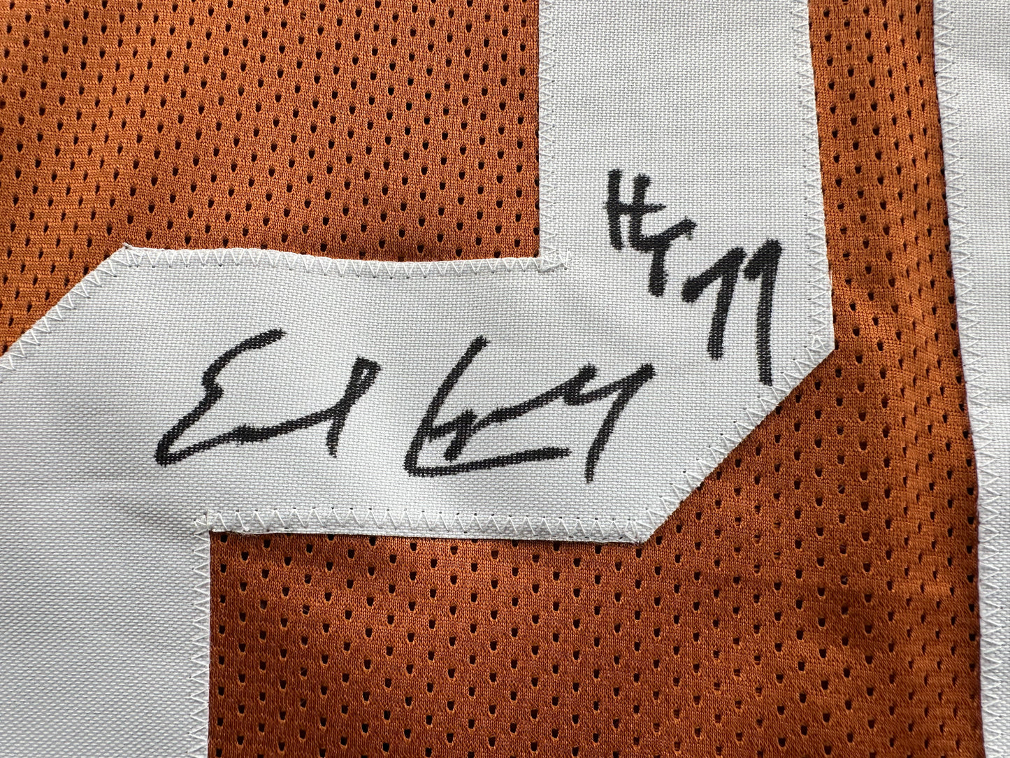 EARL CAMPBELL SIGNED ORANGE FOOTBALL JERSEY Texas Longhorns 3XL BAS COA
