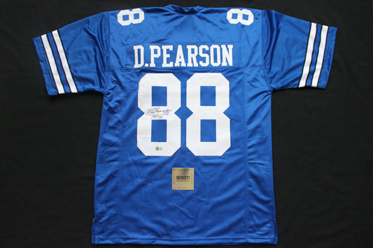 DREW PEARSON DALLAS COWBOYS SIGNED Throwback JERSEY w/HOF21 BAS COA