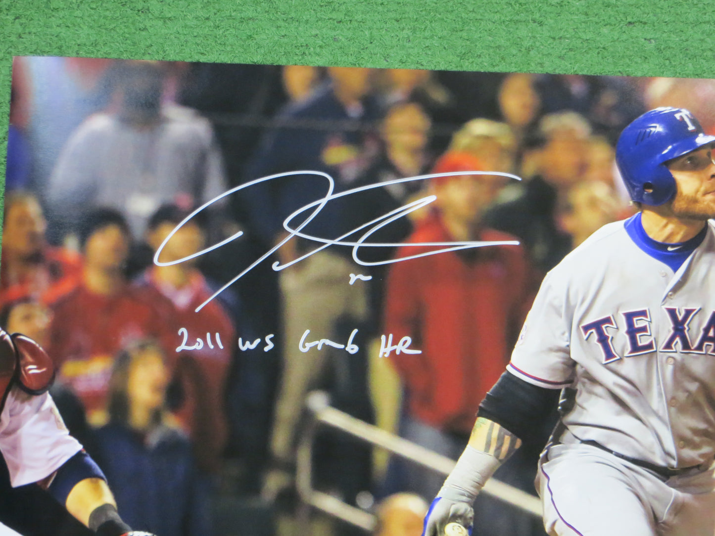 JOSH HAMILTON TEXAS RANGERS SIGNED 16x20 w/"WS Game 6 HR" BAS COA
