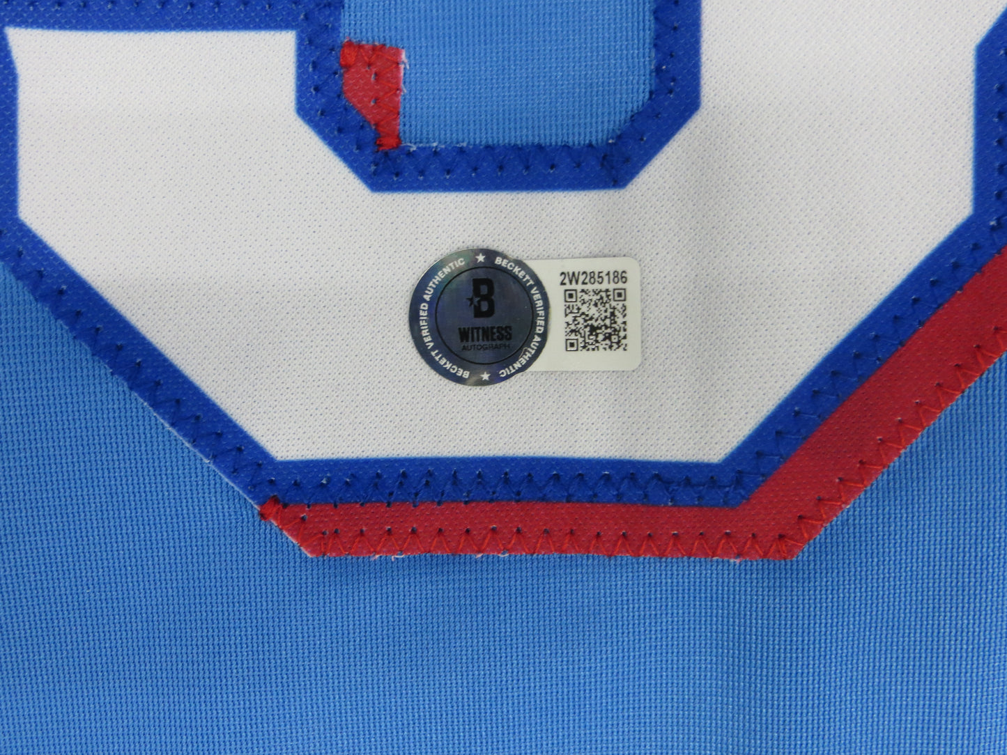 ADOLIS GARCIA TEXAS RANGERS SIGNED Light Blue JERSEY XL BAS COA