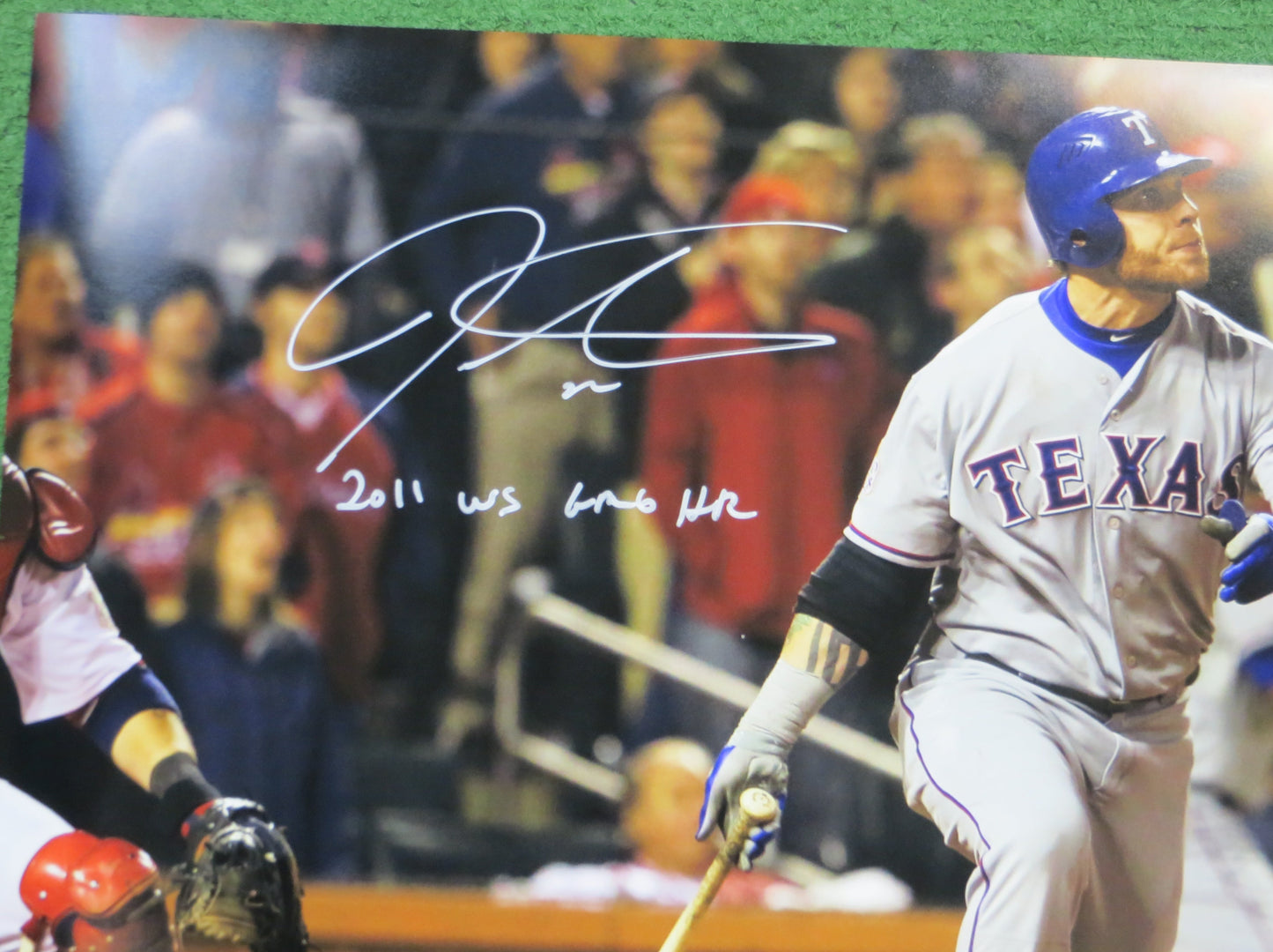 JOSH HAMILTON TEXAS RANGERS SIGNED 16x20 w/"WS Game 6 HR" BAS COA