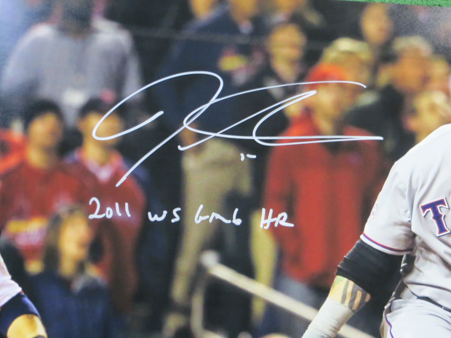 JOSH HAMILTON TEXAS RANGERS SIGNED 16x20 w/"WS Game 6 HR" BAS COA