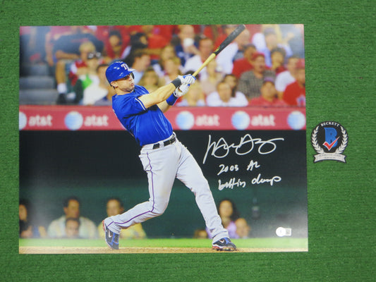 MICHAEL YOUNG TEXAS RANGERS SIGNED 16x20 w/INSC BAS COA