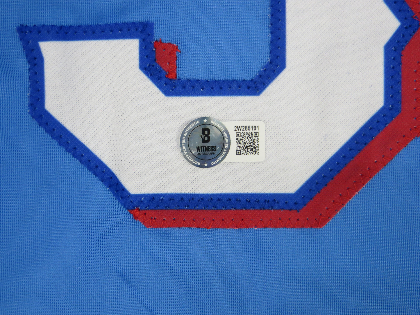 ADOLIS GARCIA TEXAS RANGERS SIGNED Light Blue JERSEY XL BAS COA