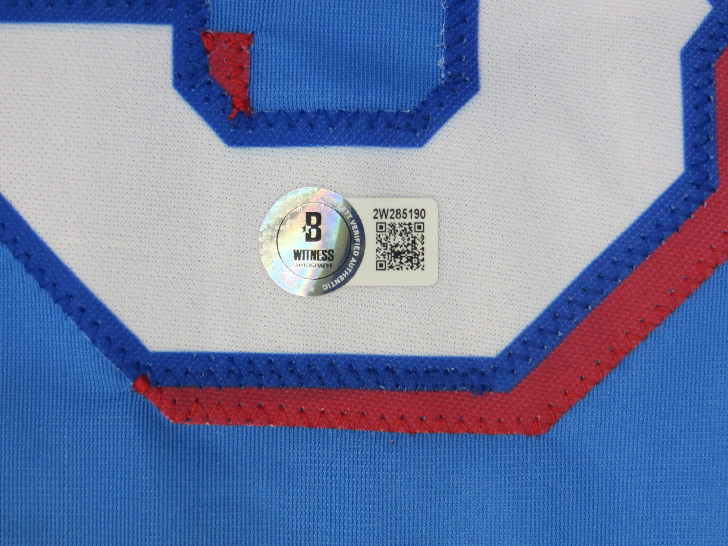 ADOLIS GARCIA TEXAS RANGERS SIGNED Light Blue JERSEY XL BAS COA