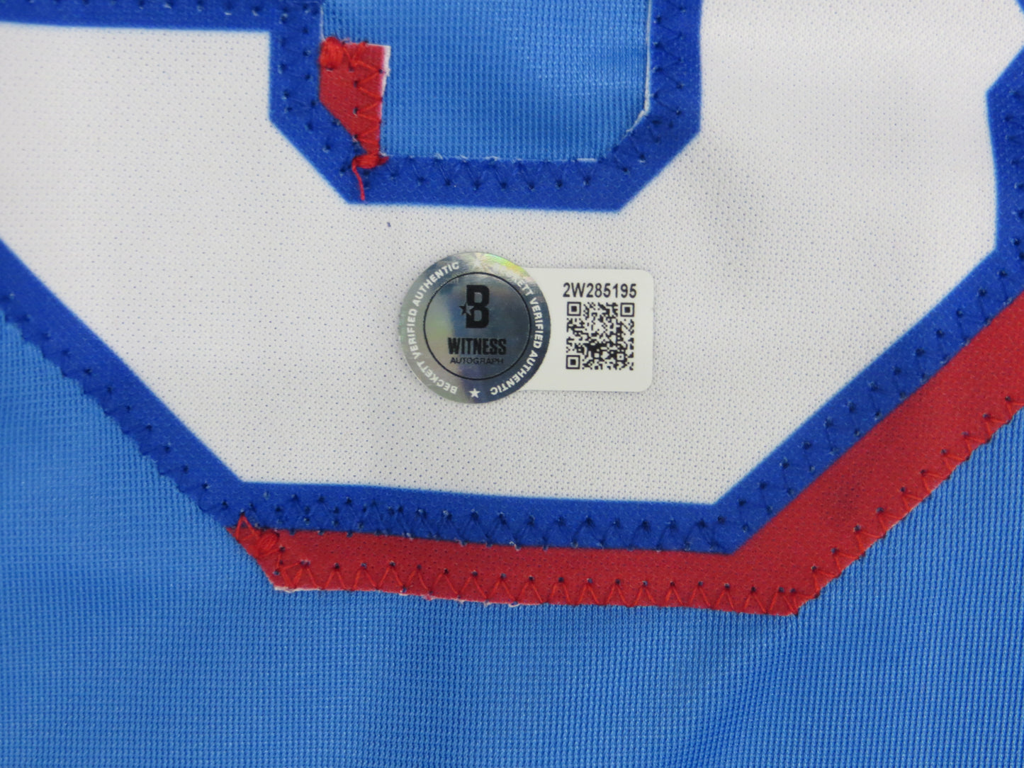 ADOLIS GARCIA TEXAS RANGERS SIGNED Light Blue JERSEY XL BAS COA