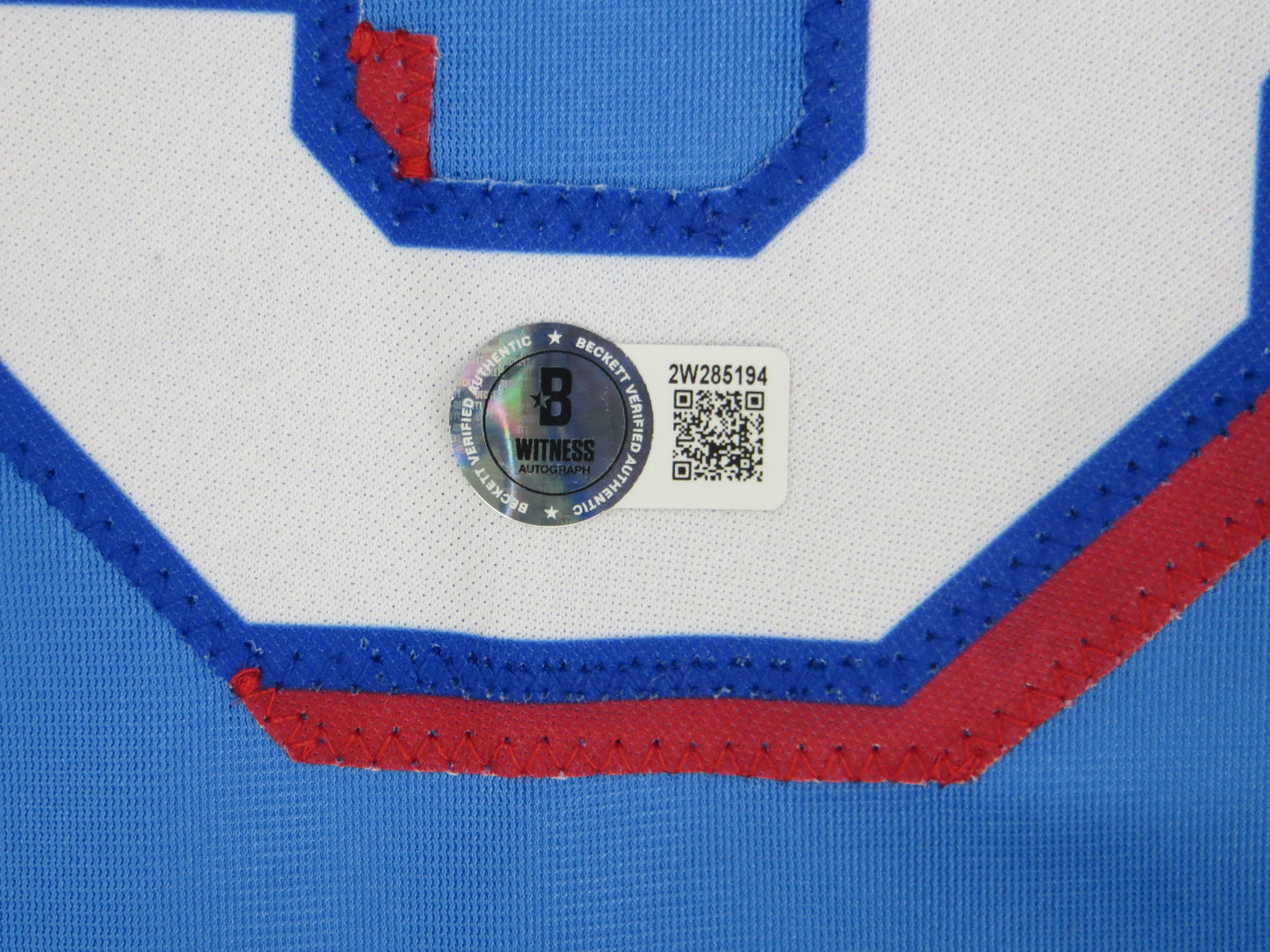 ADOLIS GARCIA TEXAS RANGERS SIGNED Light Blue JERSEY XL BAS COA