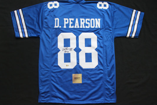 DREW PEARSON DALLAS COWBOYS SIGNED Throwback JERSEY w/HOF21 BAS COA