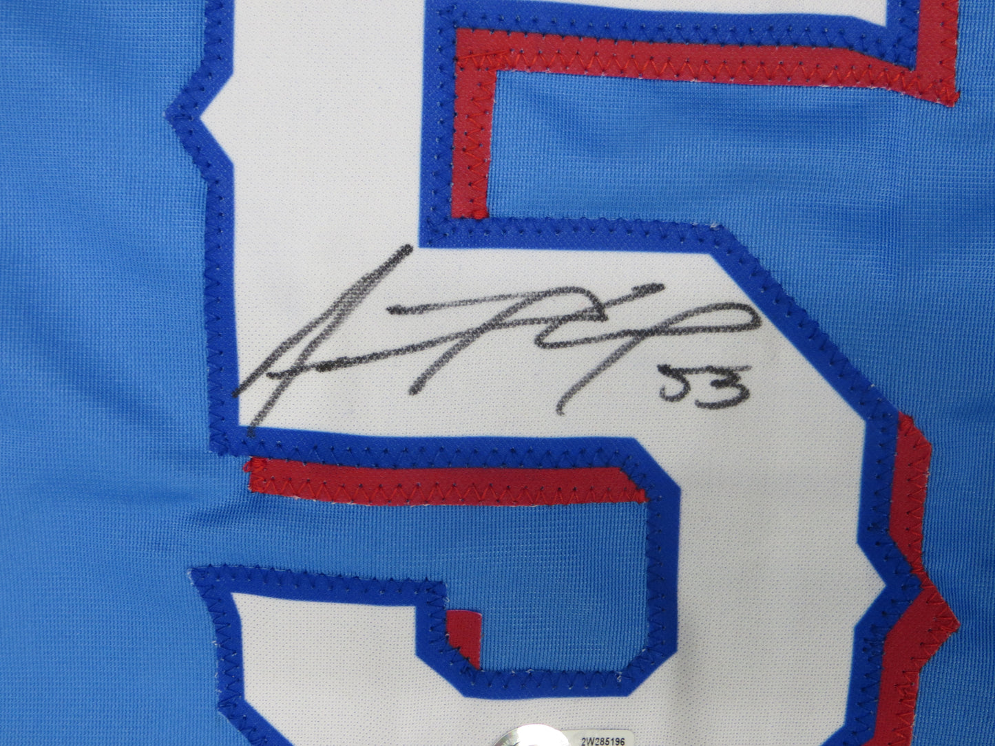 ADOLIS GARCIA TEXAS RANGERS SIGNED Light Blue JERSEY XL BAS COA