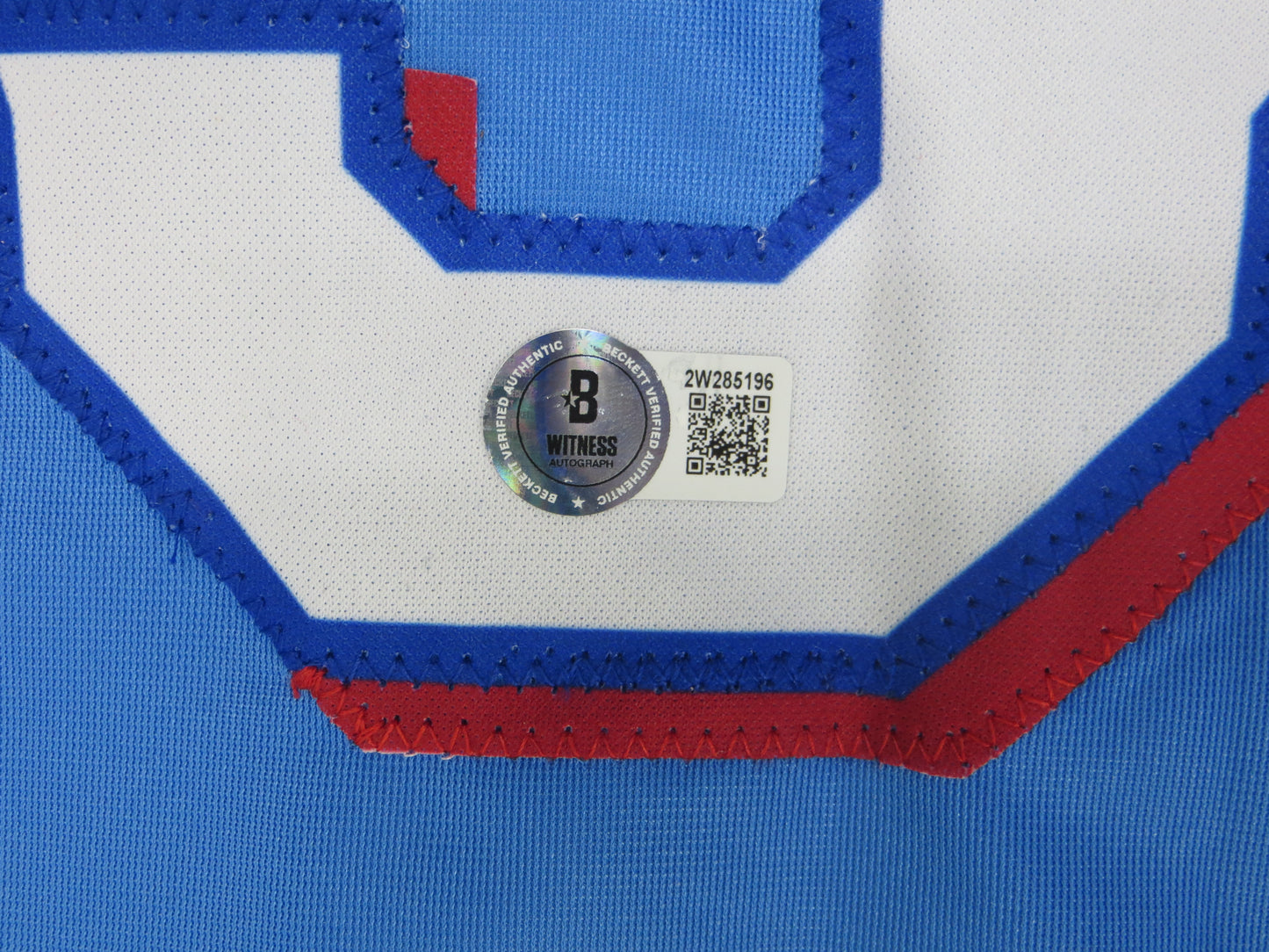 ADOLIS GARCIA TEXAS RANGERS SIGNED Light Blue JERSEY XL BAS COA