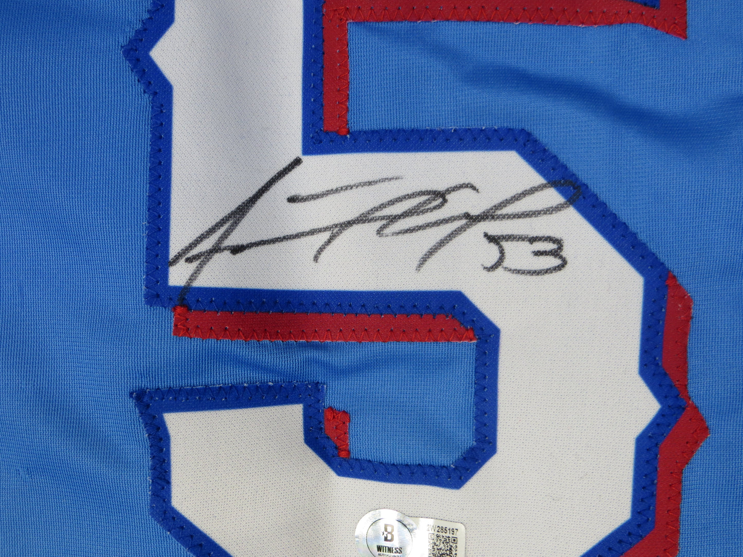 ADOLIS GARCIA TEXAS RANGERS SIGNED Light Blue JERSEY XL BAS COA
