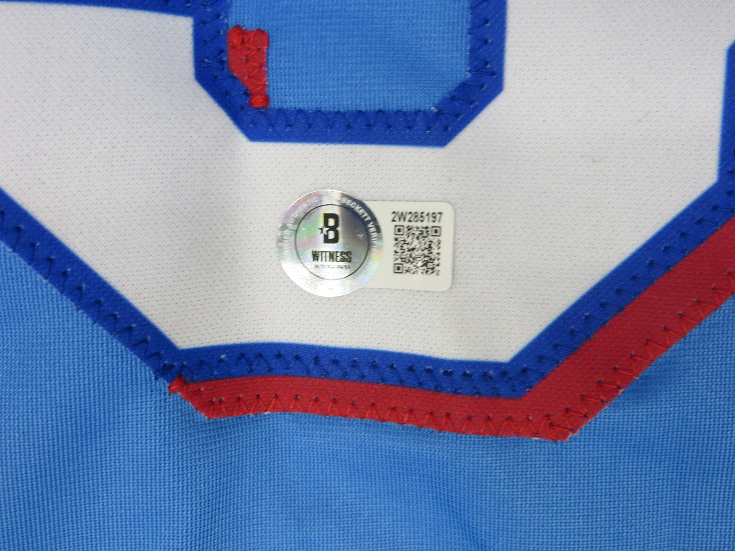 ADOLIS GARCIA TEXAS RANGERS SIGNED Light Blue JERSEY XL BAS COA