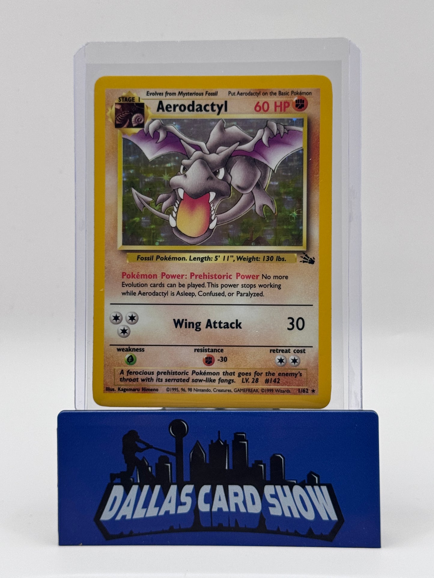 1999 Pokemon - Aerodactyl (Holo) - 1/62 Fossil Unlimited NM