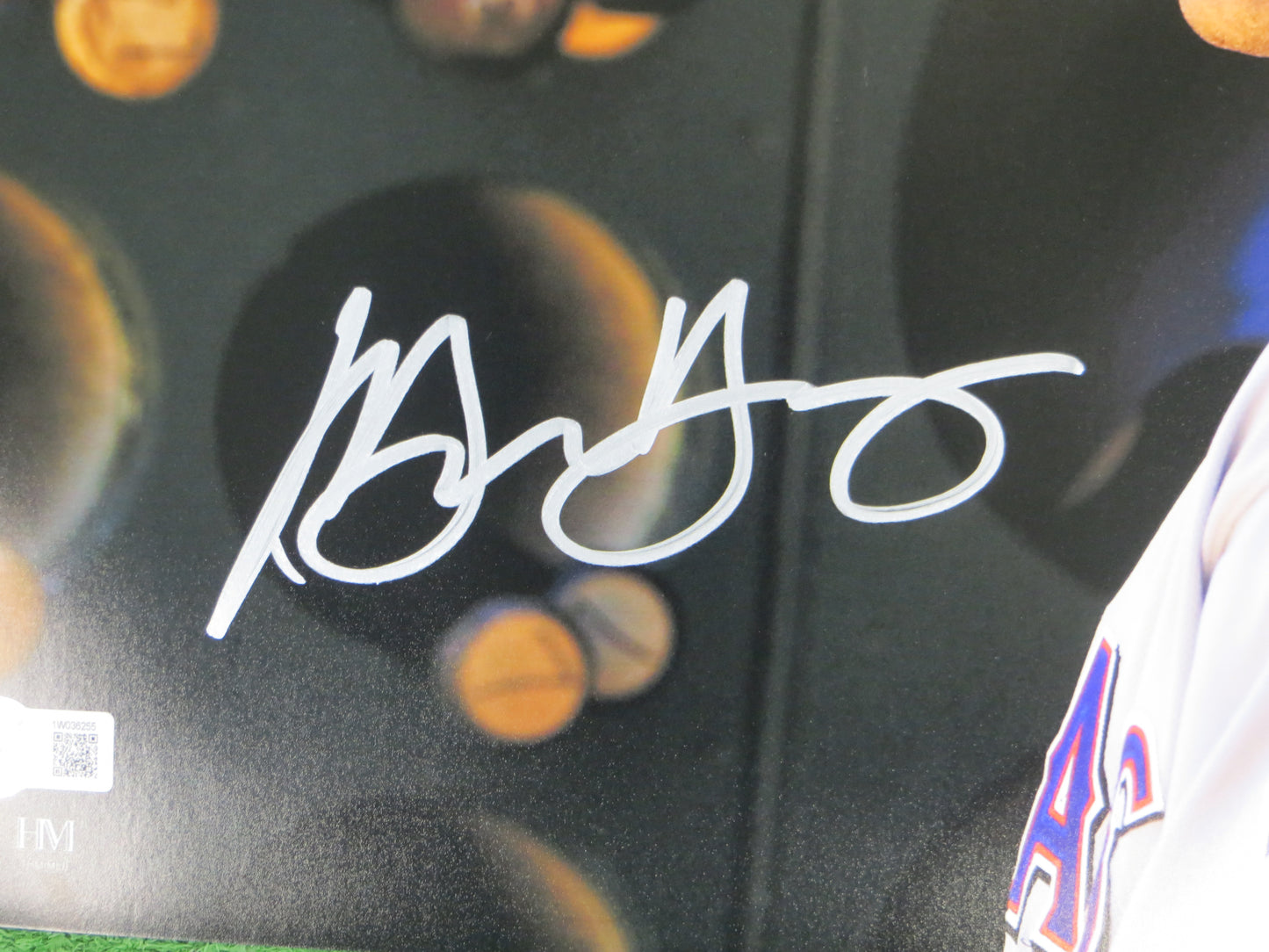 MICHAEL YOUNG TEXAS RANGERS SIGNED 11x14 PHOTO BAS COA