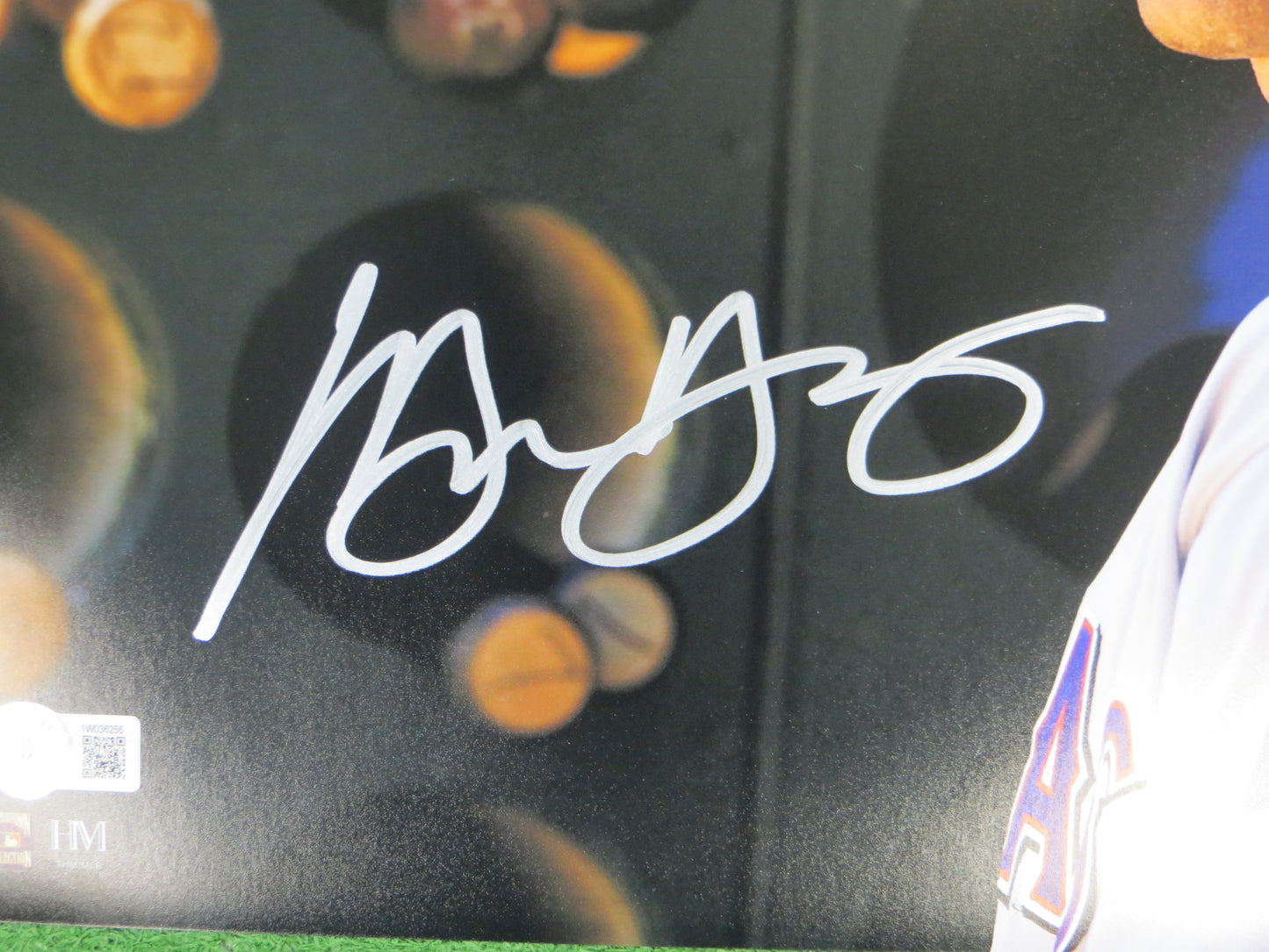 MICHAEL YOUNG TEXAS RANGERS SIGNED 11x14 PHOTO BAS COA