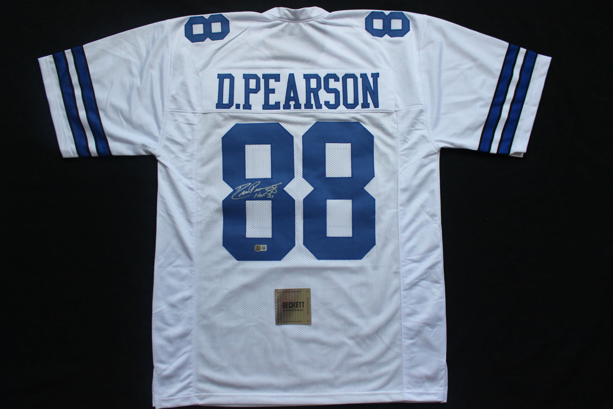 DREW PEARSON DALLAS COWBOYS SIGNED JERSEY wHOF21 XL BAS