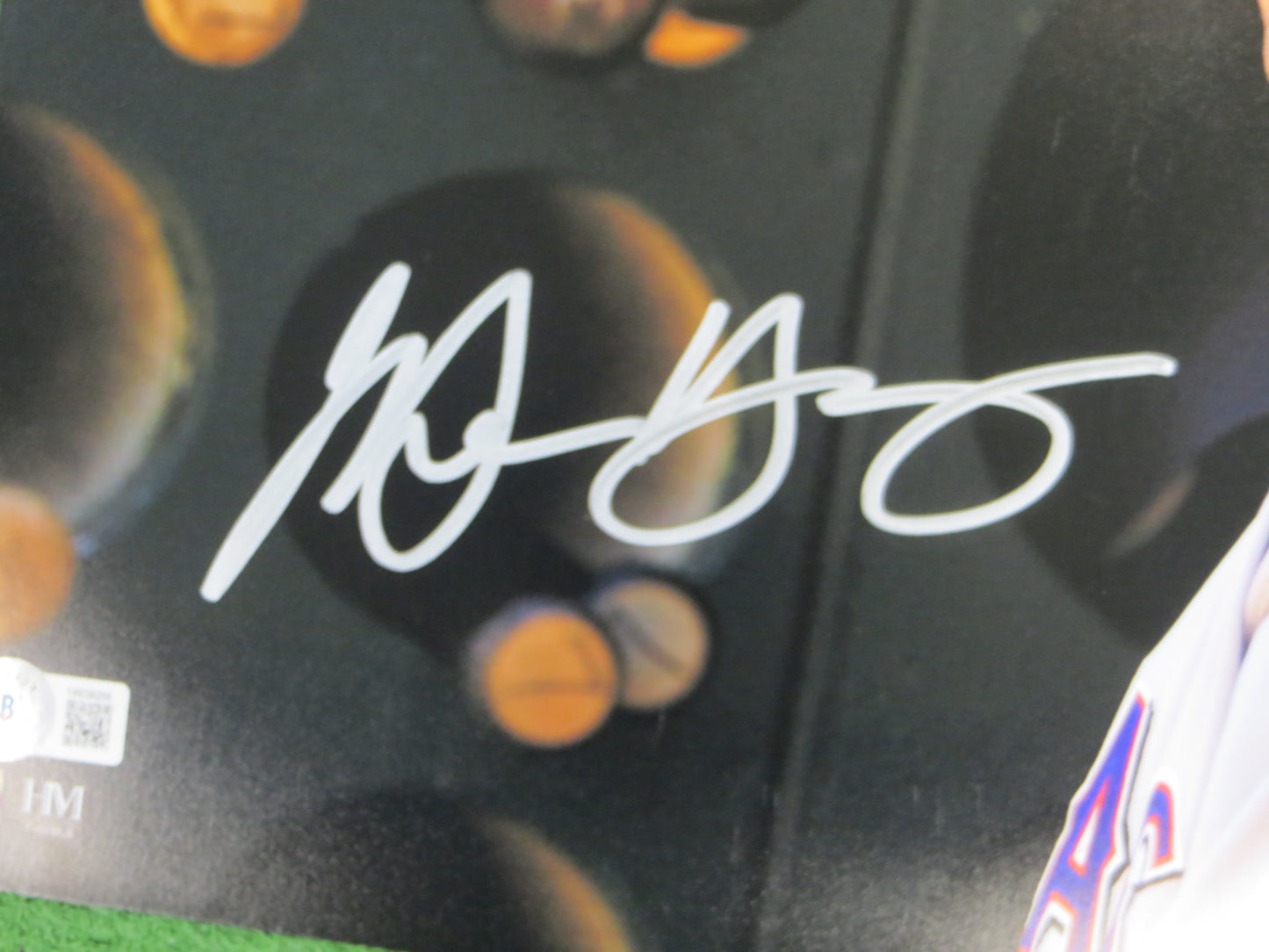 MICHAEL YOUNG TEXAS RANGERS SIGNED 11x14 PHOTO BAS COA