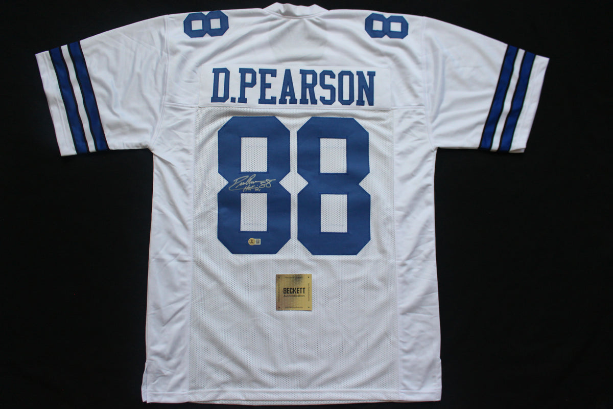 DREW PEARSON DALLAS COWBOYS SIGNED JERSEY wHOF21 XL BAS