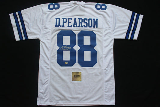 DREW PEARSON DALLAS COWBOYS SIGNED JERSEY wHOF21 XL BAS